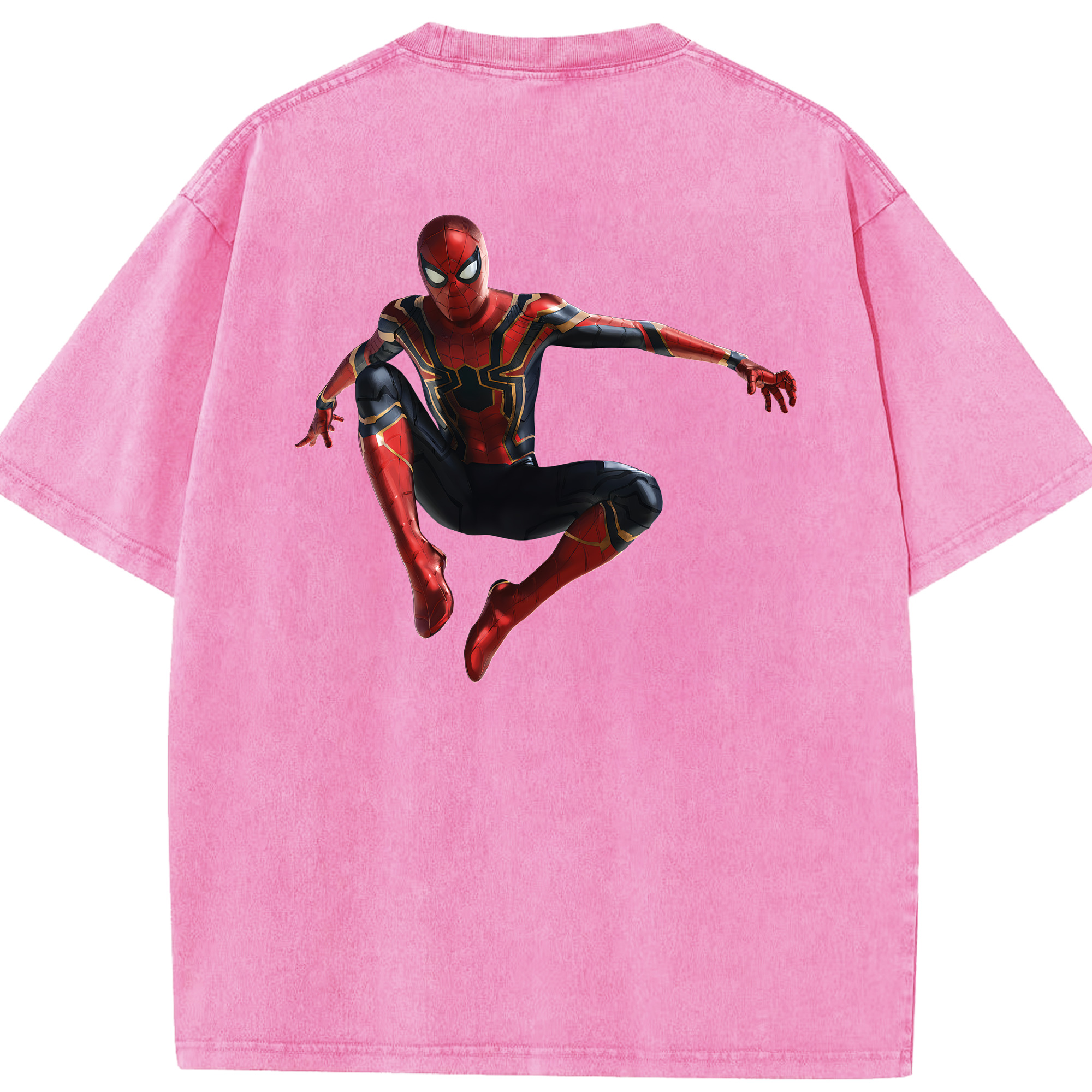 （画像用） Spider Man スパイダーマン 綿100% ヴィンテージ風 半袖Tシャツ（背面プリント）